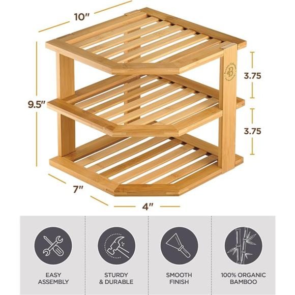 Cabinet Shelf Organizer - Corner Shelf for Kitchen & Bathroom - Countertop - Picture 7 of 7